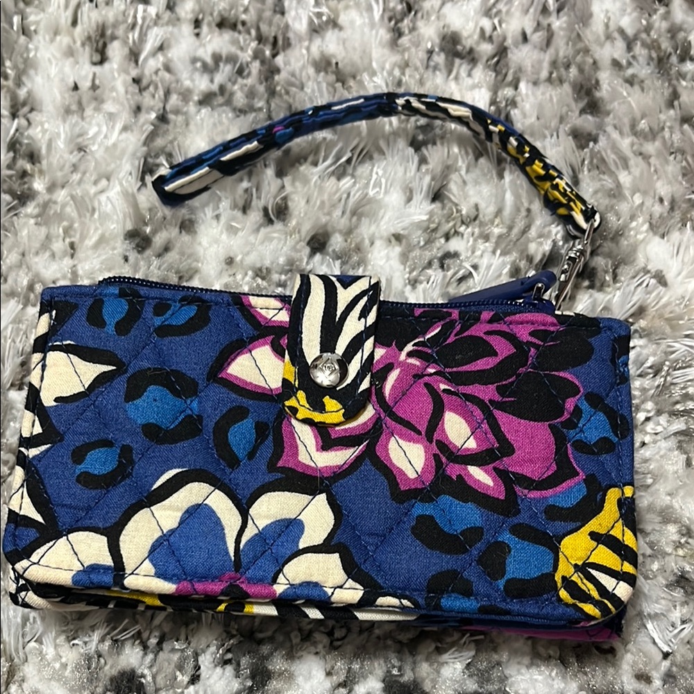 Floral Blue and Pink Women's Clutch - Picture 2 of 10